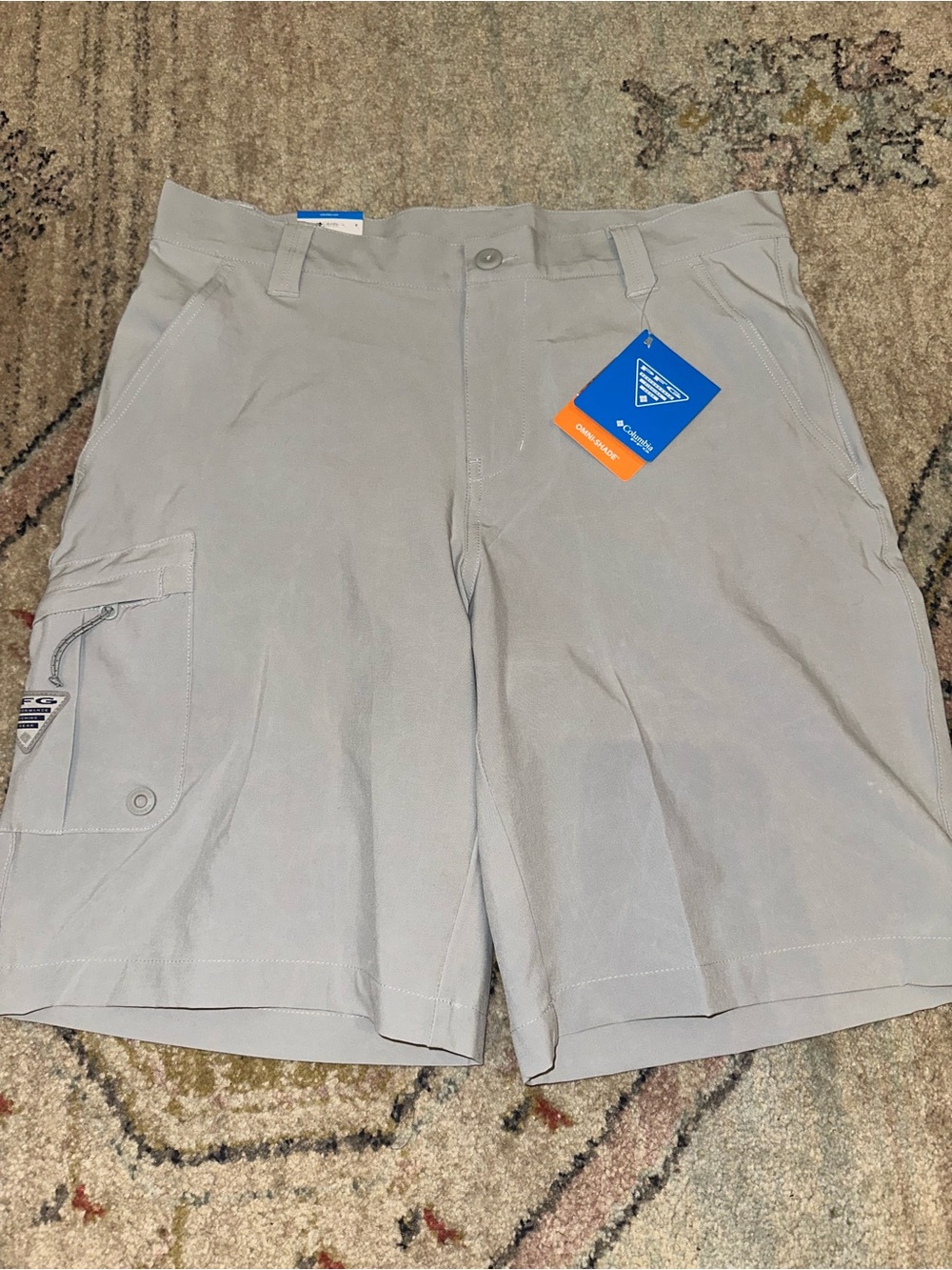 Columbia Men's Light Gray Cargo Shorts with Utility Pocket